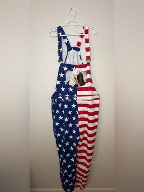Shinesty American Flag Eagle Overalls XL Patriotic USA Costume